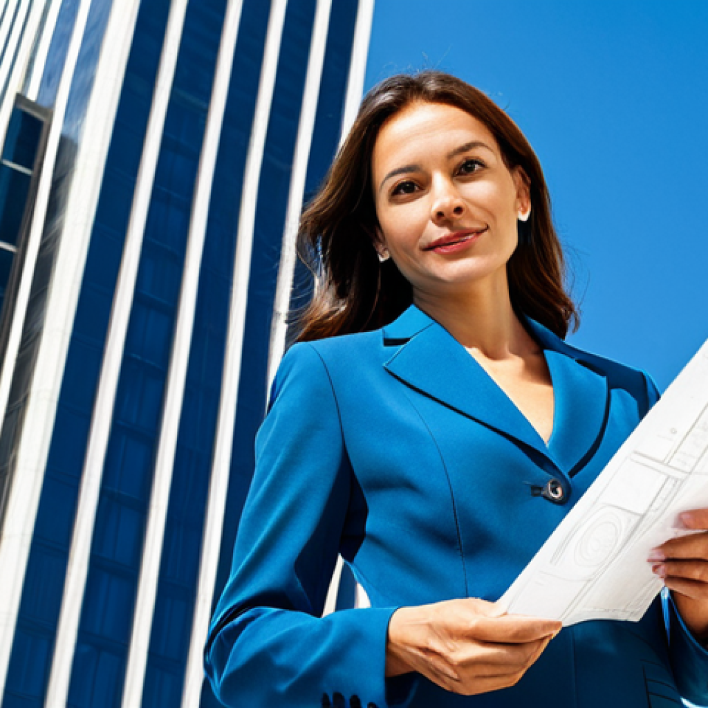 **
"A professional architect, fully clothed in a tailored business suit, stands confidently in front of a modern skyscraper she designed, holding blueprints. The sky is bright blue. Perfect anatomy, correct proportions, well-formed hands, proper finger count, natural pose, appropriate attire, safe for work, professional, family-friendly, high quality."
**