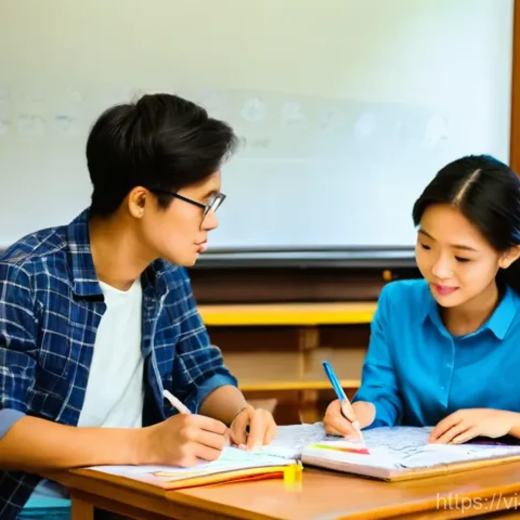 개념 맵의 발전과 혁신적 사례 - **Prompt 1: Nostalgic Collaborative Mind Mapping Session**
"A group of three young Vietnamese un...