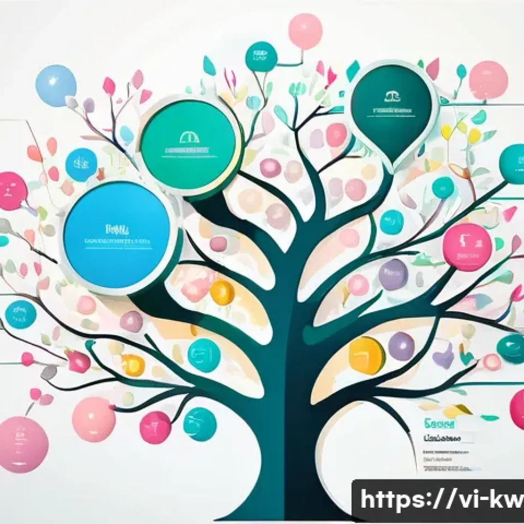 개념 맵의 디자인 원칙 기본 가이드 - A detailed and colorful concept map layout for Vietnamese students, featuring a clear central theme ...