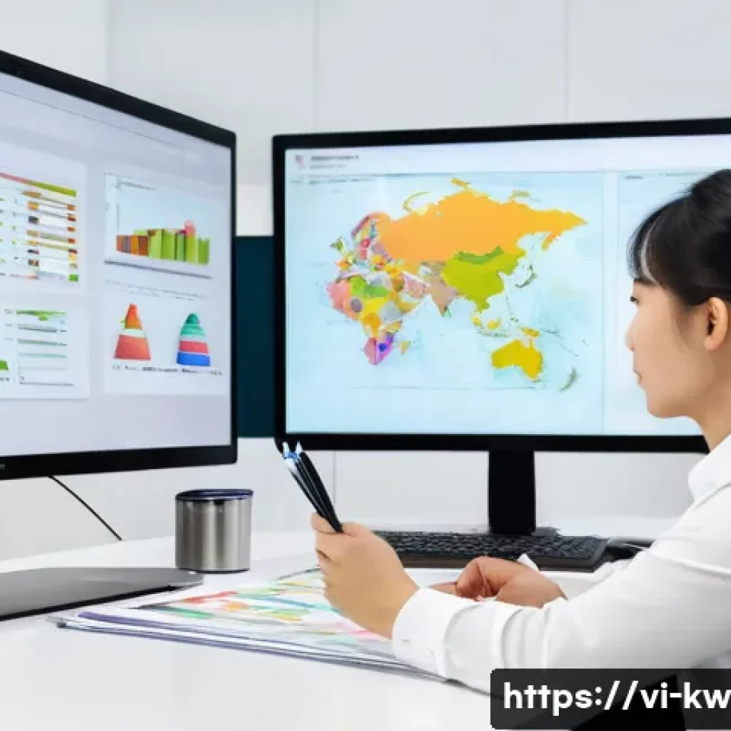 개념 맵을 통한 직무 분석 기법 - A detailed office scene showing a Vietnamese business manager conducting a team meeting focused on t...