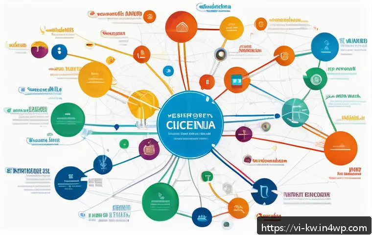 개념 맵과 마인드 맵의 차이점 - A detailed, colorful concept map illustration showing a complex network of interconnected knowledge ...